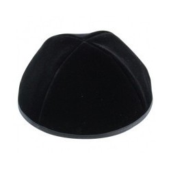 Kippa noir en velours - Biblieurope