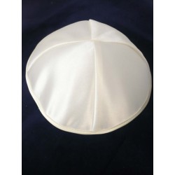 Kippa blanche satinée - Biblieurope