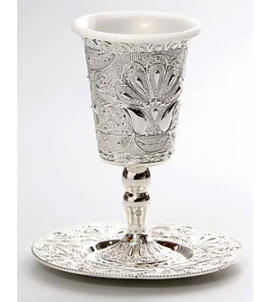 Verre de Kiddouch sans pied chromé argent