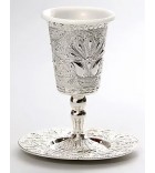 Verre de Kiddouch sans pied chromé argent