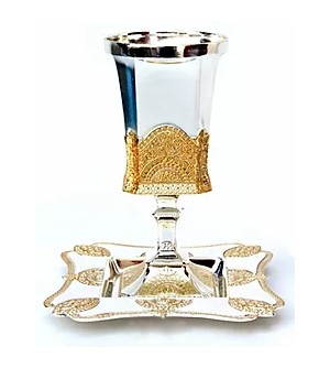 Verre de Kiddouch sans pied chromé argent