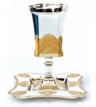 Verre de Kiddouch sans pied chromé argent