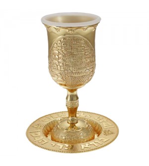 Verre de Kiddouch sans pied chromé argent