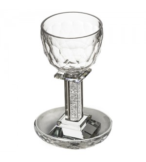 Verre de Kiddouch sans pied chromé argent