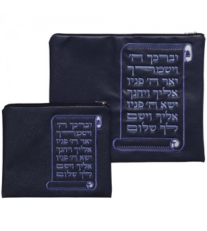 Pochettes Talit et Tefilin - Velour bleu