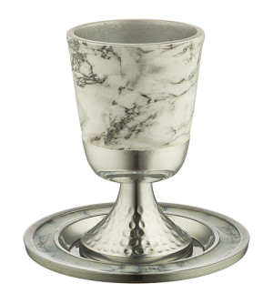 Verre de Kiddouch sans pied chromé argent