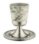 Verre de Kiddouch sans pied chromé argent