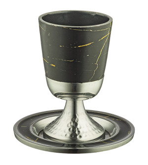 Verre de Kiddouch sans pied chromé argent