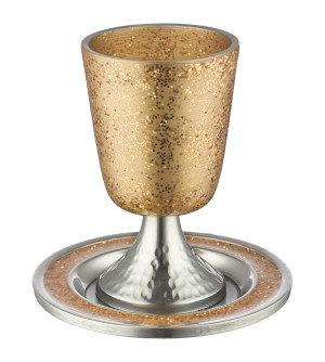 Verre de Kiddouch sans pied chromé argent