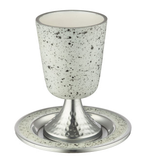 Verre de Kiddouch sans pied chromé argent