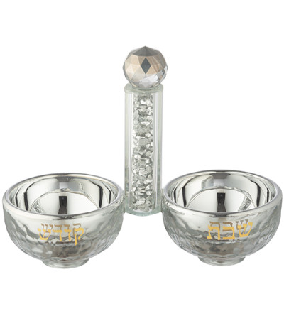 saliere poivriere en cristal - Chabbat Kodech