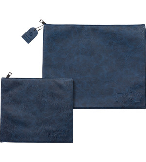 Pochettes Talit et Tefilin - Velour bleu