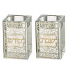 Bougeoirs en cristal 8 cm avec plaque métal – Ornements - Miketer