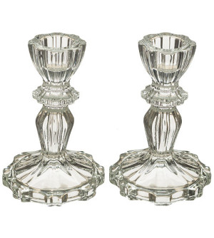 Paire de bougeoirs en verre – 12 cm - Miketer