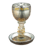 Coupe de Kiddouch en cristal avec reflets dorés - Miketer