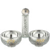 salière et poivrière en cristal avec pierres