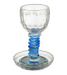 Verre de Kiddouch en cristal bleu - Boré Péri Haguefen