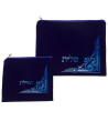 Set Talit et Tefilin en Velours Bleu Clair avec Broderie