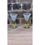 Bougeoirs en cristal avec Magen David dorée