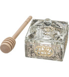 Pot à Miel en Cristal avec plaque dorée - Miketer