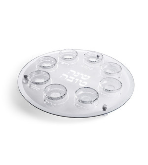 Plateau du Seder de Roch Hachana en verre et cristal classe - Miketer
