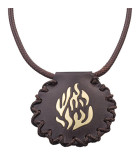 Collier amulette Breslev Aesh Cheli - Marron