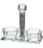 salière et poivrière en cristal avec éclats de verre