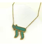 Collier doré avec pendentif Haï vert