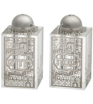 salière et poivrière en cristal duo