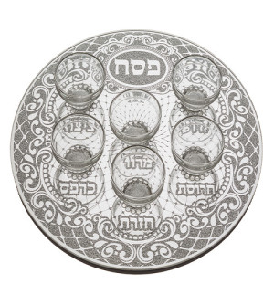 Plateau de Seder de Pessa’h en verre - Miketer