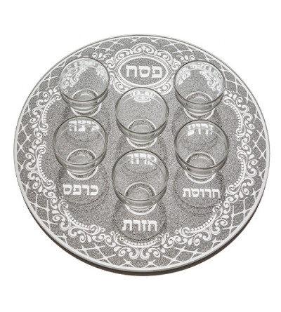 copie de Plateau de Seder de Pessa’h en verre