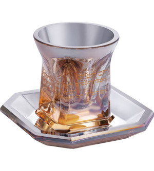 Verre de Kiddouch en Cristal sans pied doré