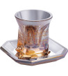 Verre de Kiddouch en Cristal sans pied doré