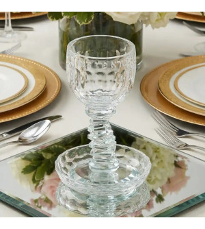 Verre de Kiddouch en cristal transparent - Boré Péri Haguefen 2