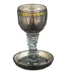 Verre de Kiddouch en cristal noir et doré