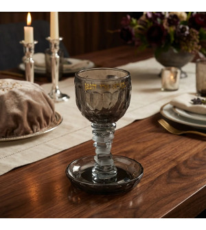 Verre de Kiddouch en cristal noir et doré 2