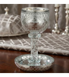 Verre de Kiddouch Miroir en Cristal avec pierres et bénédiction - Miketer
