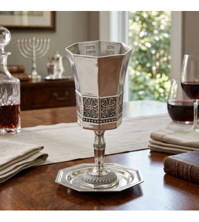 Verre de Kiddouch en nickel “Les Fleuves Bibliques”