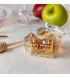 Pot à Miel en Cristal avec plaque ruche